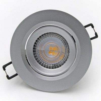 Φωτιστικό LED Χωνευτό Κινητό 7W 230V 560lm 38° 4000K Λευκό Φως Ημέρας Ασημί 21-07161